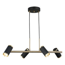 Opviq Lume - 70-04-L Lámpara de araña de metal negro y antiguo